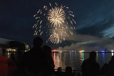 Fireworks over the harbour