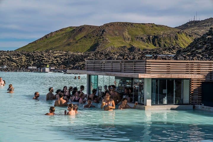 Unique bathing in an Icelandic hot springs at the Blue Lagoon