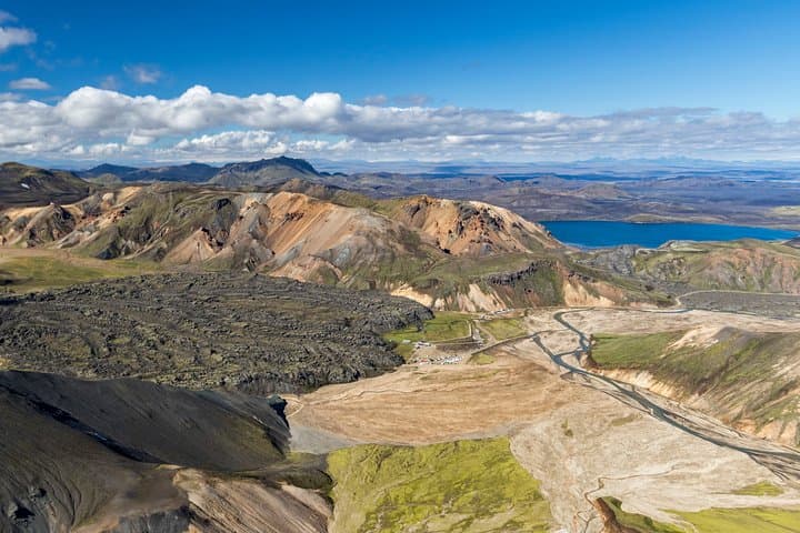 Airplane sightseeing flight over Landmannalaugar and the highland
