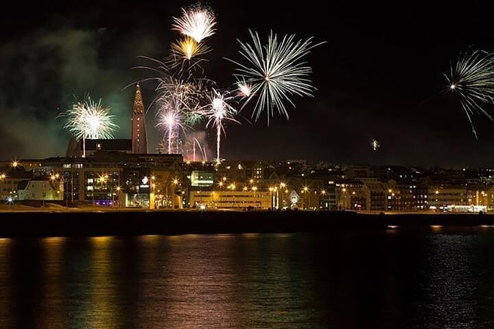 New Years Fireworks by Boat from Reykjavik