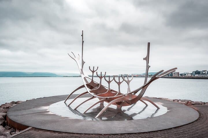 The famous solfar - Sun Voyager sculpture by Reykjavik´s waterside