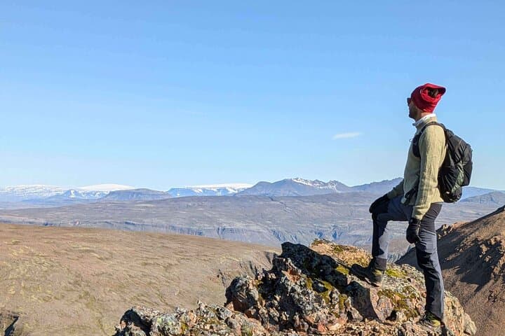 Admiring the view from the knife's edge