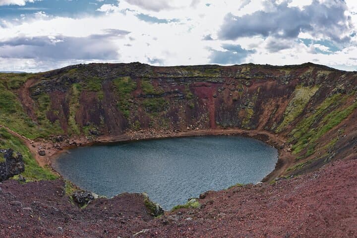 Kerid volcanic crater. Visually stunning geological wonder