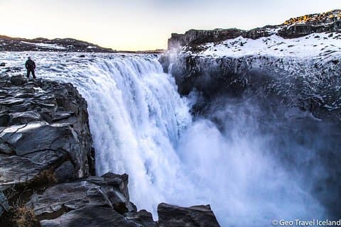 Waterfall Dettifoss early fall.