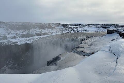 Dettifoss waterfall in the winter
