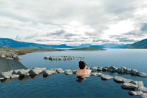 Our private geothermal hot spring view