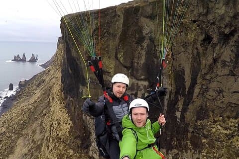 Tandem paragliding adventure from Vík