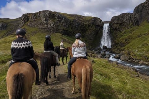Írafoss Waterfall Horseback Riding Experience in South Iceland