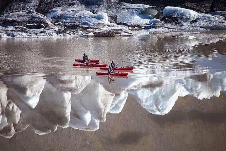 Kayaking on the Sólheimajökull Glacier Lagoon