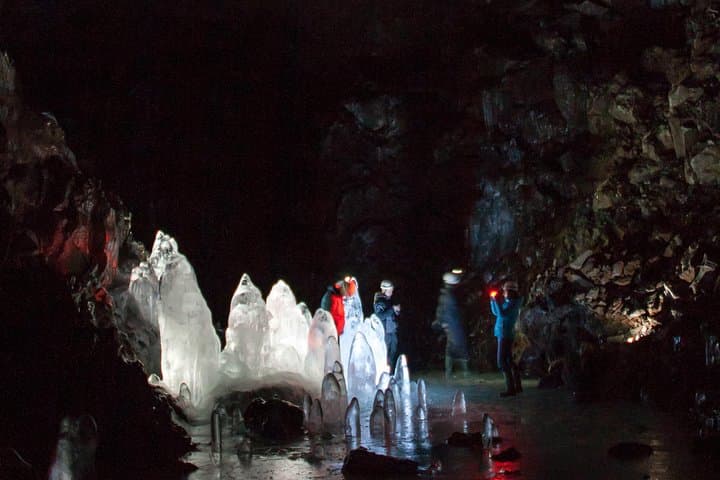 Ice Cave Lofthellir exploration - A permafrost Cave inside a magma tunnel.