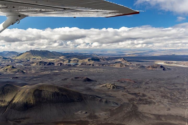 Airplane Sightseeing flight over Laki craters and highland