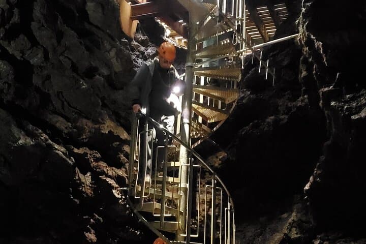 Exploring a lava tube.