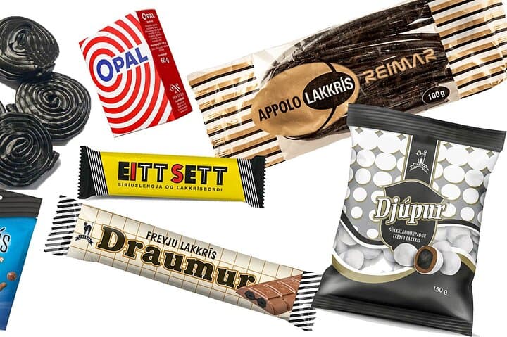 A selection of liquorice infused candy in Iceland