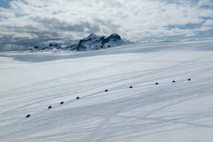 Snowmobiling on Langjökull glacier