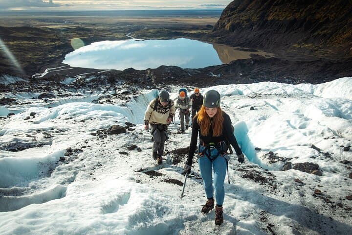 A group of explorers begins a glacier hike in Iceland’s Skaftafell Nature Reserve.