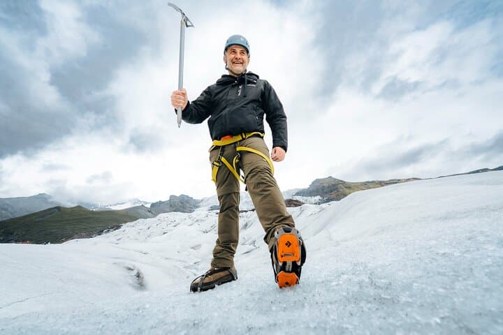 Geared up and ready to go! Our guide will show you how to walk with the crampons and ensure everyone is comfortable