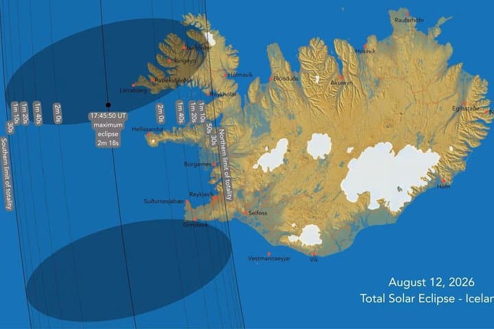 Iceland Solar Eclipse and Dynjandi Waterfall Tour from Isafjordur