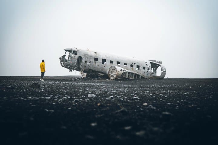 Plane Wreck and Glacier Hike Tour in South Coast in Chinese